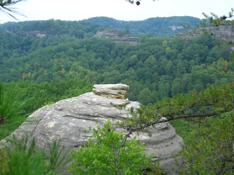 Haystack Rock and view over Red River Gorge